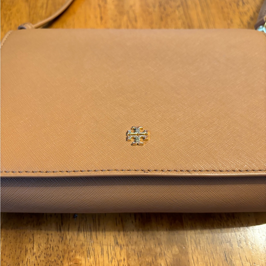 Tory Burch Tan Leather Shoulder Bag With Gold Hardware